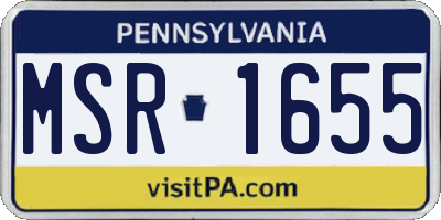 PA license plate MSR1655