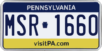 PA license plate MSR1660