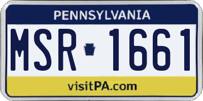 PA license plate MSR1661