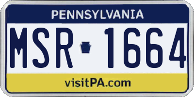 PA license plate MSR1664