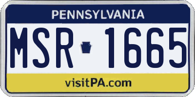 PA license plate MSR1665