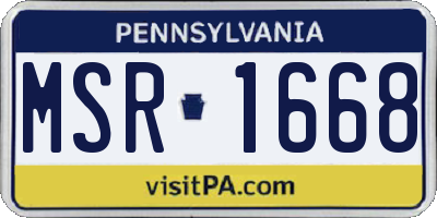 PA license plate MSR1668
