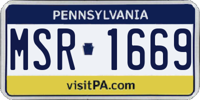 PA license plate MSR1669