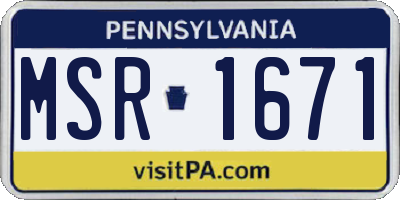 PA license plate MSR1671