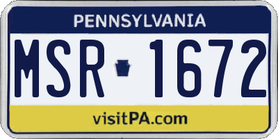 PA license plate MSR1672
