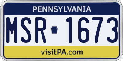 PA license plate MSR1673