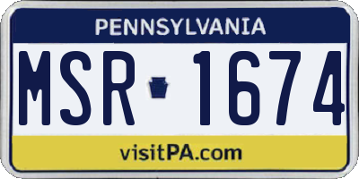 PA license plate MSR1674