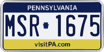 PA license plate MSR1675