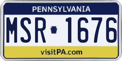 PA license plate MSR1676