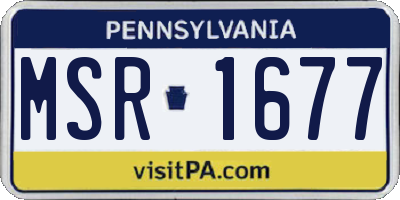PA license plate MSR1677