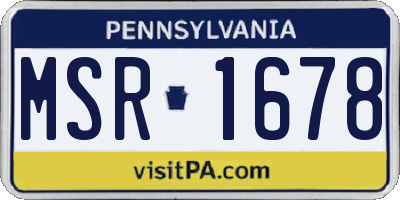 PA license plate MSR1678