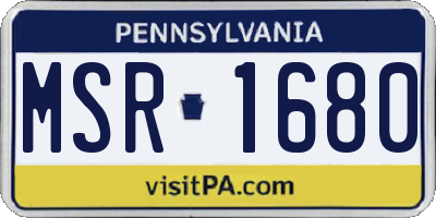 PA license plate MSR1680