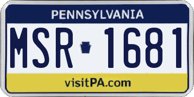PA license plate MSR1681
