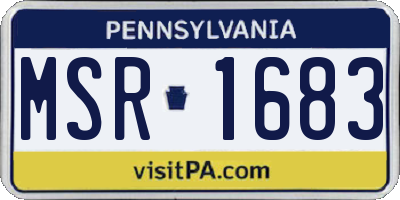 PA license plate MSR1683