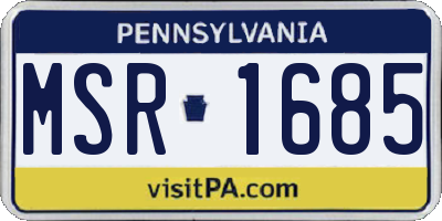 PA license plate MSR1685