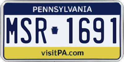 PA license plate MSR1691