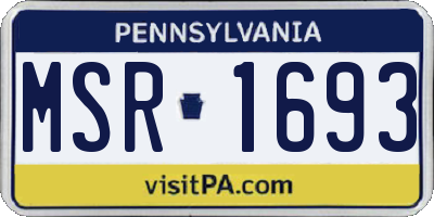 PA license plate MSR1693