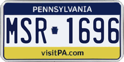 PA license plate MSR1696