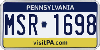 PA license plate MSR1698