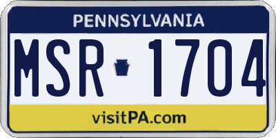 PA license plate MSR1704