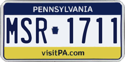 PA license plate MSR1711