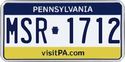PA license plate MSR1712