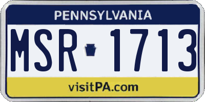 PA license plate MSR1713