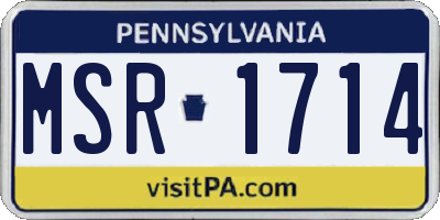 PA license plate MSR1714