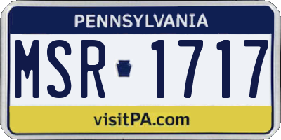 PA license plate MSR1717