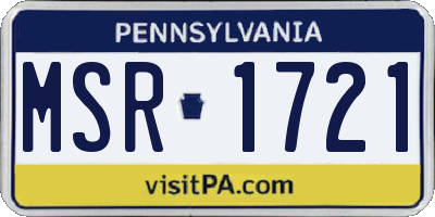 PA license plate MSR1721