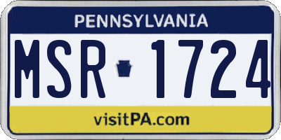 PA license plate MSR1724
