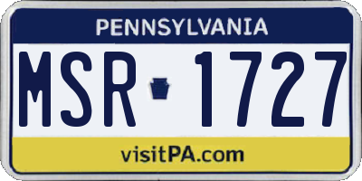 PA license plate MSR1727