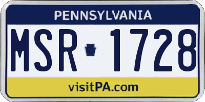 PA license plate MSR1728