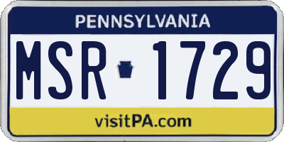 PA license plate MSR1729