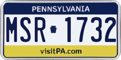 PA license plate MSR1732