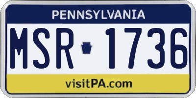 PA license plate MSR1736
