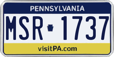 PA license plate MSR1737