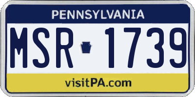 PA license plate MSR1739