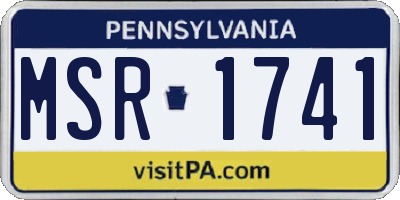 PA license plate MSR1741