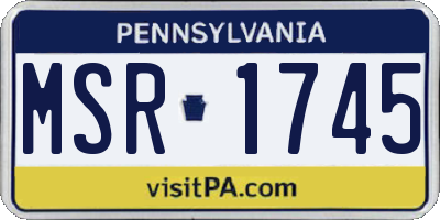 PA license plate MSR1745