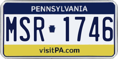 PA license plate MSR1746