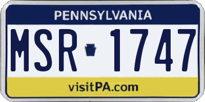 PA license plate MSR1747