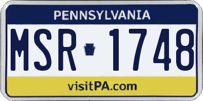 PA license plate MSR1748
