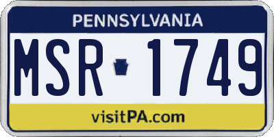 PA license plate MSR1749