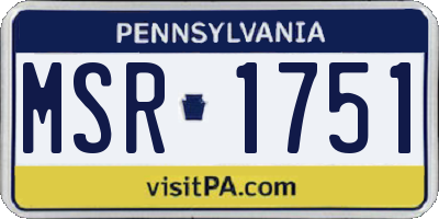 PA license plate MSR1751