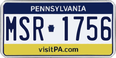 PA license plate MSR1756
