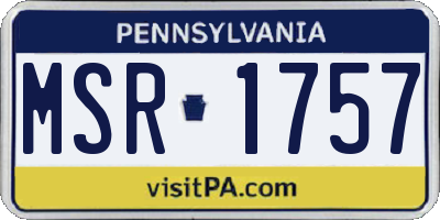 PA license plate MSR1757