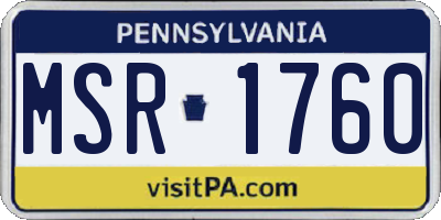 PA license plate MSR1760