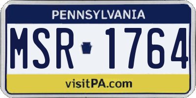 PA license plate MSR1764