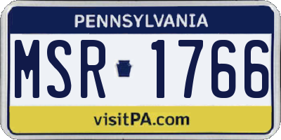 PA license plate MSR1766